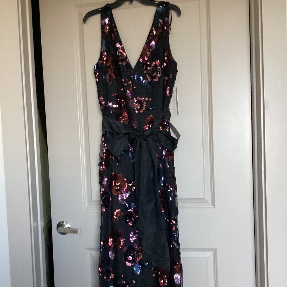 Eliza J Sequin Satin Bow Mermaid Gown 18 (similar to 14W) - Picture 4 of 16